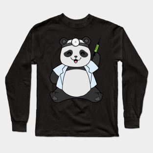 Funny panda as a doctor Long Sleeve T-Shirt